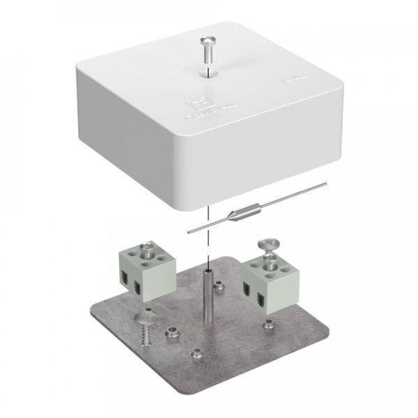 Коробка огнестойкая для кабель-канала 40-0450-FR2.5-4-П Е15-Е120 с термопредохранителем RAL9003 75х75х30 (87 шт/кор)