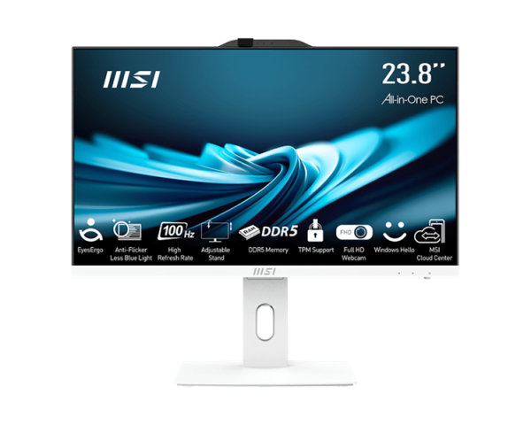 MSI Pro AP242P 14M AiO 23,8" FHD(1920x1080)IPS AG Non-touch,Core i5-14400 (2.5GHz), 16Gb DDR5 (2x8Gb), 512GB SSD, Intel UHD,WiFi,BT,camera,WirelessKB&mouse Eng/Rus,noOS,1y w-ty,White MSI Pro AP242P 14M AiO 23,8" FHD(1920x1080)IPS AG Non-touch,Core i5-14400 (2.5GHz), 16Gb DDR5 (2x8Gb), 512GB SSD, Intel UHD,WiFi,BT,camera,WirelessKB&mouse Eng/Rus,noOS,1y w-ty,White