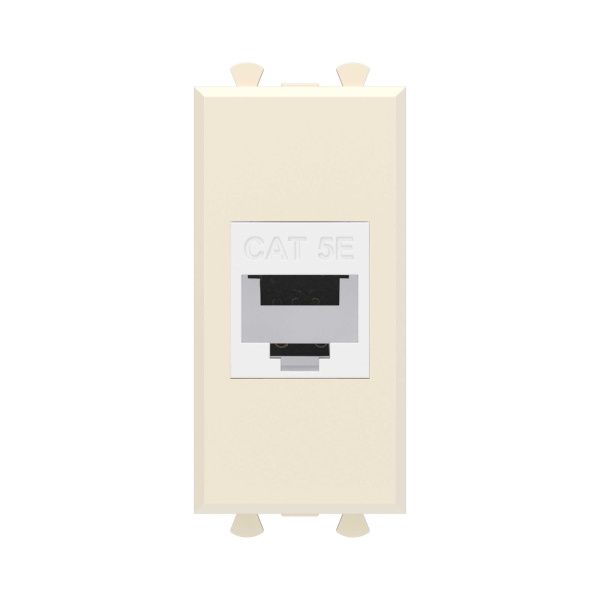 Компьютерная розетка RJ-45 без шторки модульная, кат.5е, Avanti, ванильная дымка, 1 модуль