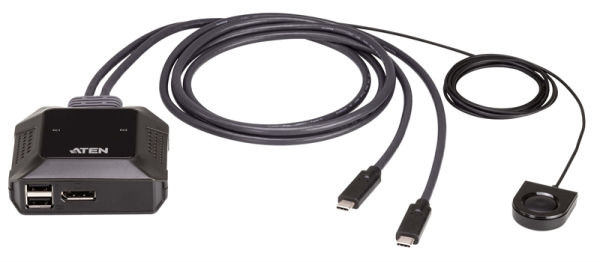 ATEN 2-Port USB-C 4K DisplayPort Cable KVM Switch