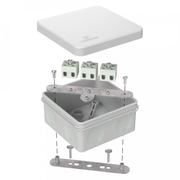 Коробка огнестойкая для о/п двухкомпонентная 60-0210-FR2.5-6 Е15-Е120 RAL7035 80х80х40