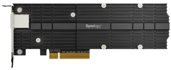 Synology M.2 SSD-NVME adapter M.2 22110/2280, 2 slots m.2 key , 10 Gigabit port RJ-45, PCIe 3.0 x8 adapter (FH bracket)'