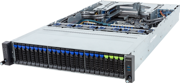 Gigabyte Server Platform R283-S92 / 2U / 2xIntel (Gen 4/5) / 2xHS / 32xDIMM / 4xSFF NVMe/SATA/SAS + 20xSFF SATA/SAS + 2xSFFSATA/SAS / 2x1GbE / 2xOCP 3.0 / 6xFHHL + 2xLP / 2x2000W / Rails