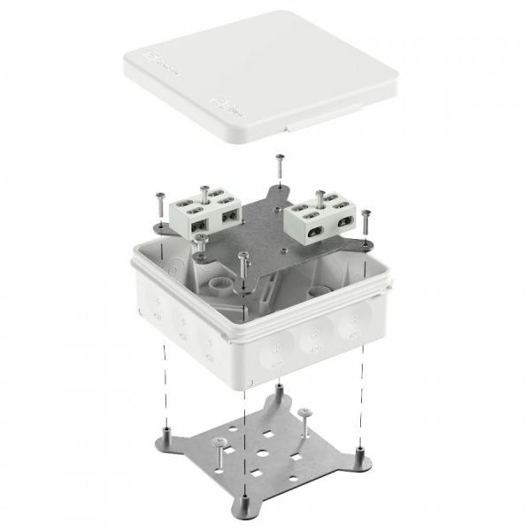 Коробка огнестойкая разветвительная для о/п двухкомпонентная 60-0303-FR6.0-4-4-Р Е15-Е60 RAL9003 100х100х40 (16 шт/кор)