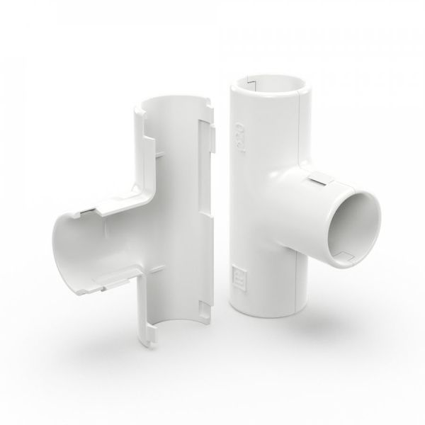 Тройник разборный белый d20 мм (50шт/600шт уп/кор)