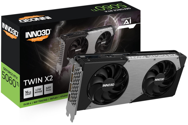 INNO3D RTX 5060 Ti Twin X2//RTX5060Ti, HDMI, DP*3, 16G,D7