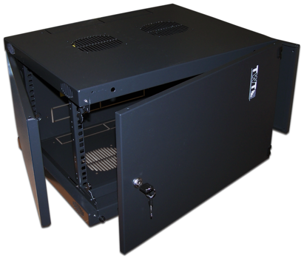 Шкаф настенный Next, 6U 550x450, металлическая дверь, черный