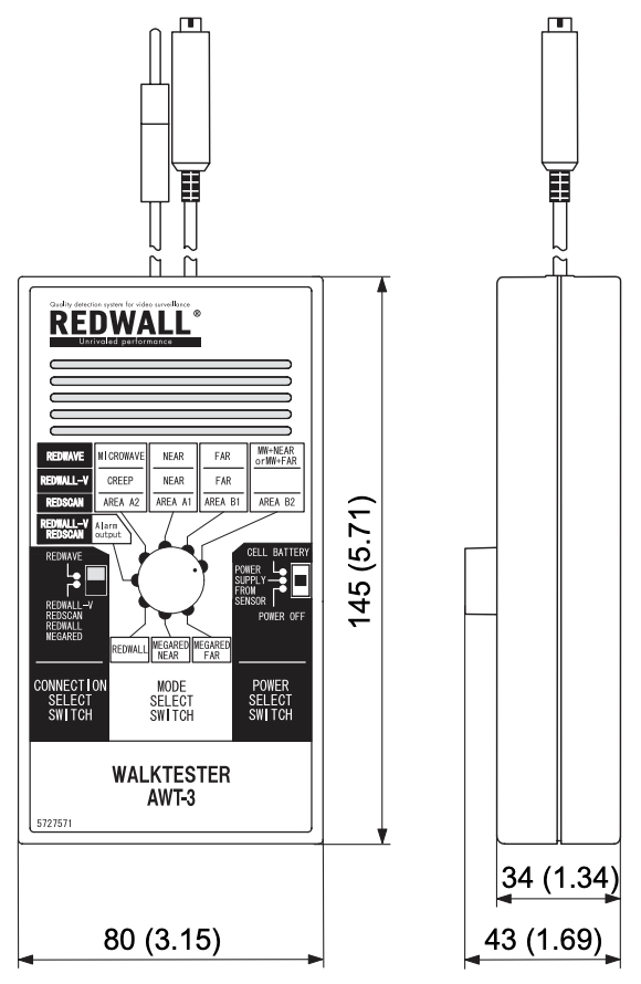 Габаритные размеры OPTEX AWT-3