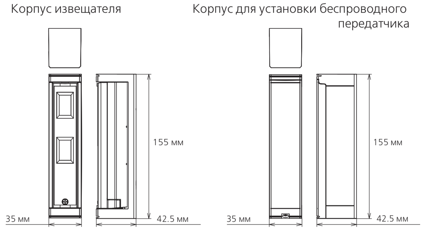 Габаритные размеры OPTEX FTN-R