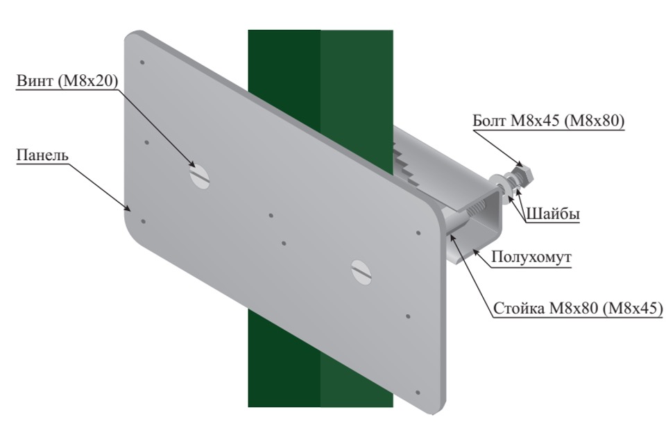 Кронштейн-Б2, для крепления извещателей на столбы. Изображение  1