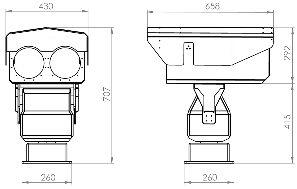 Прожектор поворотный поисковый DWT-SLC-2X500. Изображение 1 Схема DWT-SLC-2X500