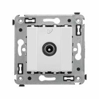 Розетка TV проходная в стену, Avanti, белое облако