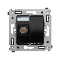 Розетка TV одиночная в стену, Avanti, черный квадрат