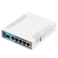 MikroTik hAP ac  with 720MHz CPU, 128MB RAM, 5x Gigabit LAN, built-in 2.4Ghz 802.11b/g/n three chain wireless with integrated antennas, built-in 5Ghz 802.11ac three chain wireless with integrated ante