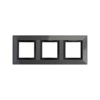 Рамка из металла 3 поста (6 мод.), Avanti, темно-серая