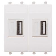 USB зарядное устройство модульное, Avanti, белое облако, 2 модуля, 2.1 А