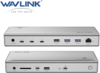 Docking Station WAVLINK Thunderbolt 4 Dual Display/98W Power Delivery Include 20V/11.5A Power Adapter/4xUSB3.0/3xThunderbolt 4/2xDP 4K 60HZ/2xHDMI 4K 60HZ/1xGigabit LAN/1xCombo Audio Jack/1xCardReader