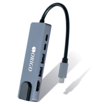 ORIGO Док-станция USB-C, 2xUSB 3.0, 1xUSB-C/PD 3.0, 1xUSB-C, 1x1000Base-T, 1xHDMI