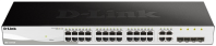 D-Link Настраиваемый L2 коммутатор, 24х1000Base-T, 4хCombo 1000Base-T/SFP, упрощенный интерфейс CLI