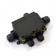 Распределительная коробка с откидной крышкой 5-вводная IP68 ПА66 40А 450В d3,5-12 мм 131х95х37