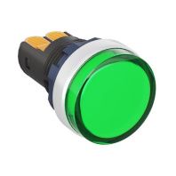 Сигнальный индикатор со встроенным диодом 220В, зеленый, алюминий, зажим Plug-In