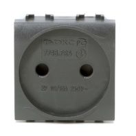 Электрическая розетка, без заземления, со шторками, черная, 2 мод.