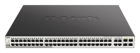 D-Link PROJ Настраиваемый L2 PoE-коммутатор, 48x1000Base-T PoE, 4хCombo 1000Base-T/SFP, PoE-бюджет 370 Вт, упрощенный интерфейс CLI