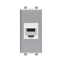 Компьютерная розетка RJ-45 без шторки модульная, кат.5е, Avanti, закаленная сталь, 1 модуль