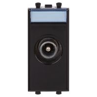 Розетка TV проходная модульная, Avanti, черный квадрат, 1 модуль