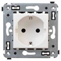 Розетка в стену, 2P+E, с з/ш, Avanti, белое облако