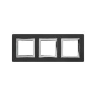 Рамка из алюминия 3 поста (6 мод.), Avanti, черная