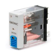 Реле миниатюрное промышленное, 1CO, ком. ток 12А, AgSnO2, напряжение 24V DC, опция: тест-кнопка+светодиод+защитный диод
