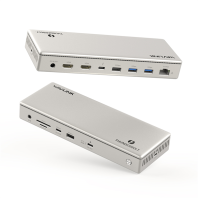 Docking Station WAVLINK Thunderbolt 4 TripleDisplay/96W Power Delivery Include 160W Adapter/2xUSB-A 10Gbps/2xUSB-A 5Gbps/1xUSB-C/1xThunderbolt4/2xHDMI 2.1/1x2.5GigabitLAN/1xComboAudioJack/1xCardReader