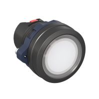 Головка кнопки плоская прозрачная с фиксацией, белая