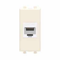 Компьютерная розетка RJ-45 без шторки модульная, кат.6А, Avanti, ванильная дымка, 1 модуль