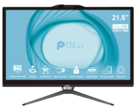 MSI Pro AP222T 13M AiO 21,5" FHD (1920x1080)IPS AG 10pts Touch, Core i3-13100 (3.4GHz),16Gb DDR4(2x8Gb),256GB SSD, TPM, Intel UHD,WiFi,BT,camera,Wired KB&mouse Eng/Rus,noOS,1y w-ty,Black