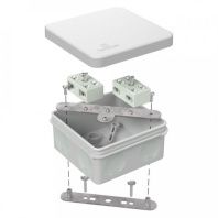 Коробка огнестойкая разветвительная для о/п двухкомпонентная 60-0210-FR6.0-4-4-Р Е15-Е60 RAL7035 80х80х40