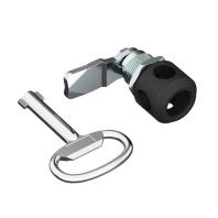Поворотный замок для установки навесного замка с личинкой под двойнуюбородку 3 мм для навесных корпусов, металл, черный, ключ в комплекте