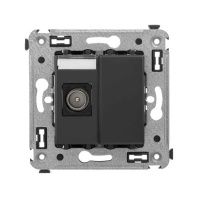 Розетка TV одиночная в стену, Avanti, черный матовый