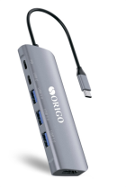 ORIGO Док-станция USB-C, 3xUSB 3.0, 1xUSB-C/PD 3.0, 1xUSB-C, 1xHDMI
