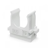 Крепёж-клипса для труб Полистирол белая d16 мм (100шт/2000шт уп/кор)