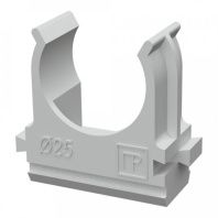 Крепеж-клипса для труб АБС-пластик в п/э d25 мм (100шт/1000шт уп/кор)