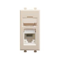 Компьютерная розетка RJ-45 модульная, кат.6А, Avanti, ванильная дымка, 1 модуль