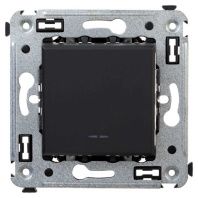 Переключатель одноклавишный в стену, Avanti, черный матовый