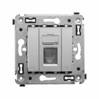 Компьютерная розетка RJ-45 в стену, кат.5e одинарная, Avanti, закаленная сталь