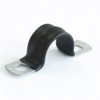 Скоба металлическая двухлапковая с полимерным покрытием СМД-П d14-15 мм (100шт/1000шт уп/кор)