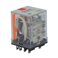 Реле миниатюрное силовое, 3CO, ком. ток 16А, AgSnO2, напряжение 24V AC, опция: тест-кнопка+светодиод