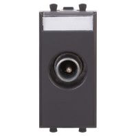 Розетка TV проходная модульная, Avanti, черный матовый, 1 модуль