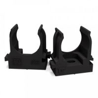 Крепеж-клипса для труб атмосферостойкая для прямого монтажа чёрная в п/э d20 мм (100шт/1100шт уп/кор)