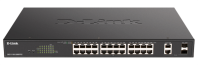 D-Link Настраиваемый L2 PoE-коммутатор, 24х1000Base-T PoE  (4 порта 802.3bt 90 Вт), 2xCombo 1000Base-T/SFP, PoE-бюджет 525 Вт